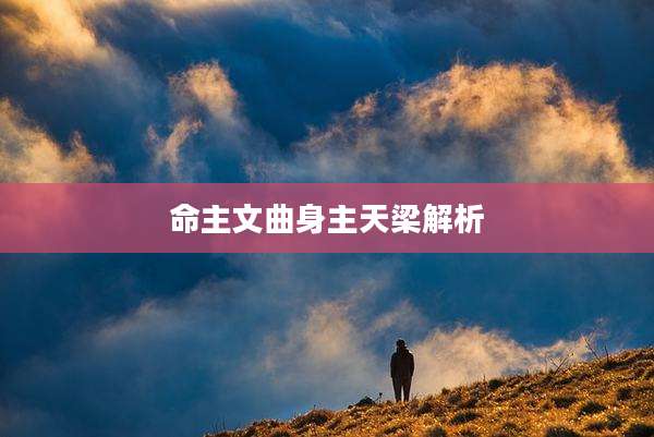 命主文曲身主天梁解析