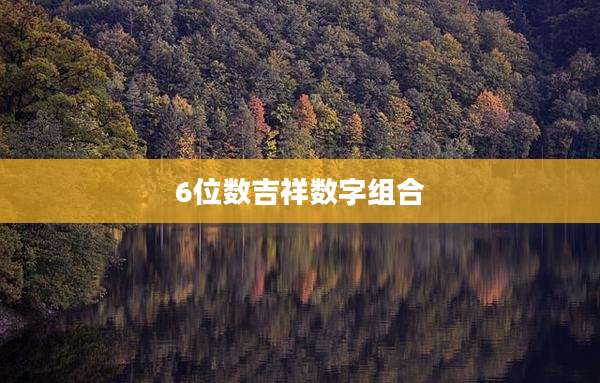 6位数吉祥数字组合