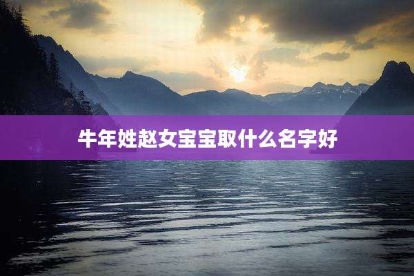 牛年姓赵女宝宝取什么名字好