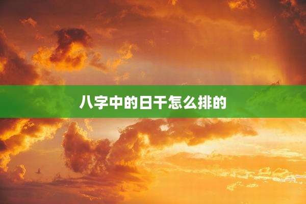 八字中的日干怎么排的