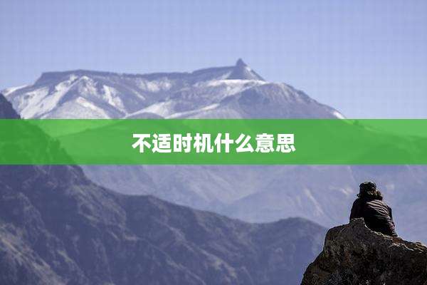 不适时机什么意思