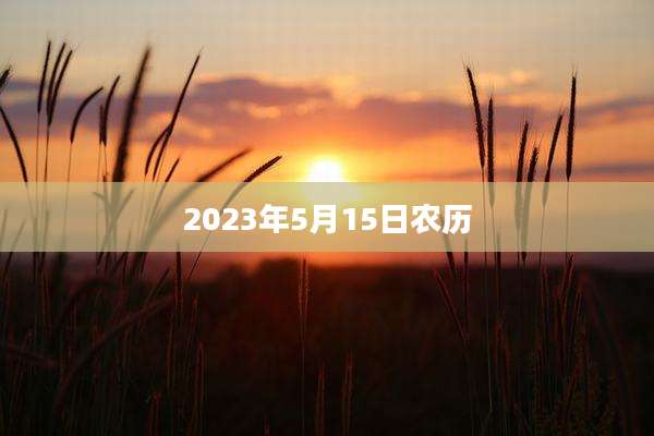 2023年5月15日农历