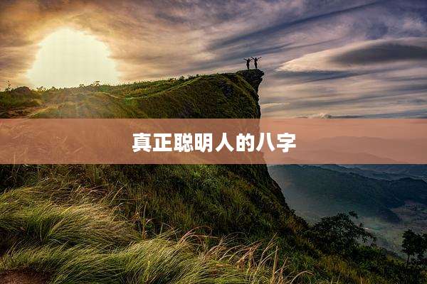 真正聪明人的八字