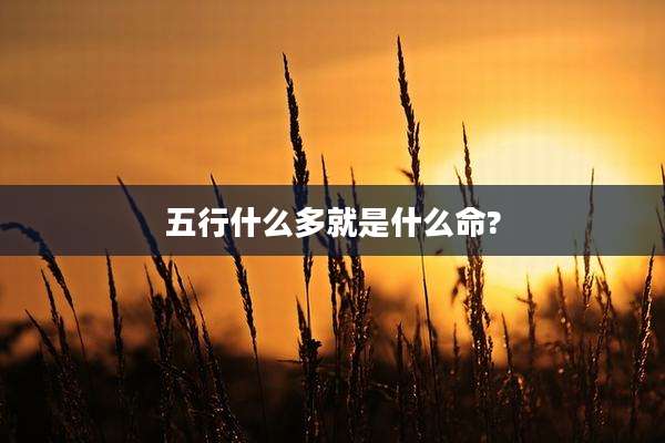五行什么多就是什么命?