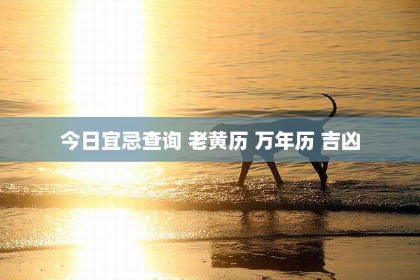 今日宜忌查询 老黄历 万年历 吉凶