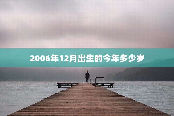 2006年12月出生的今年多少岁