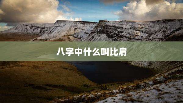 八字中什么叫比肩