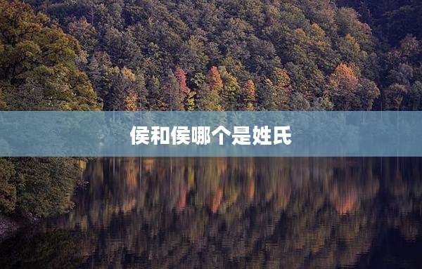 侯和侯哪个是姓氏