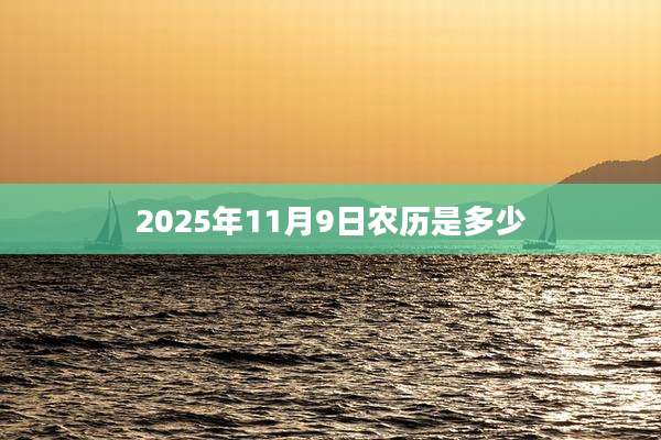 2025年11月9日农历是多少