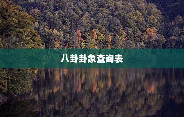 八卦卦象查询表