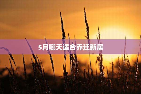 5月哪天适合乔迁新居