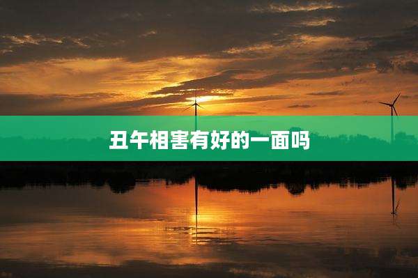 丑午相害有好的一面吗