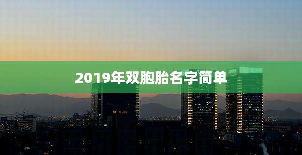 2019年双胞胎名字简单