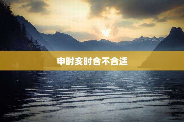 申时亥时合不合适