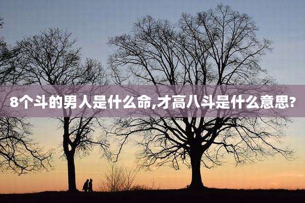 8个斗的男人是什么命,才高八斗是什么意思?