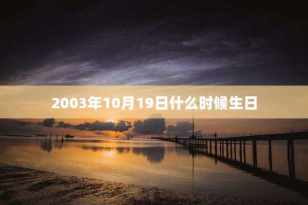 2003年10月19日什么时候生日