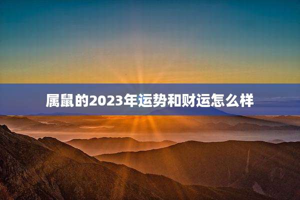 属鼠的2023年运势和财运怎么样
