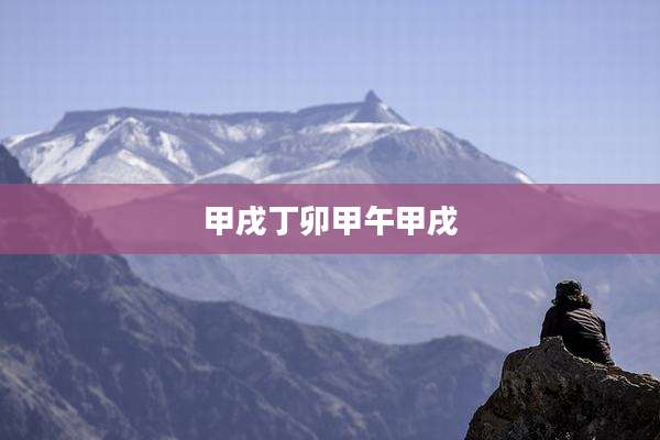 甲戌丁卯甲午甲戌