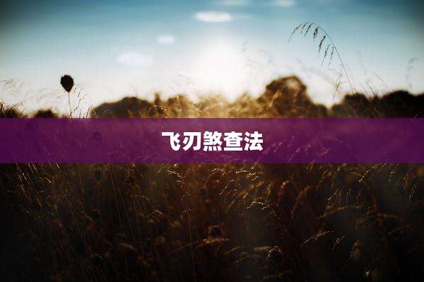 飞刃煞查法