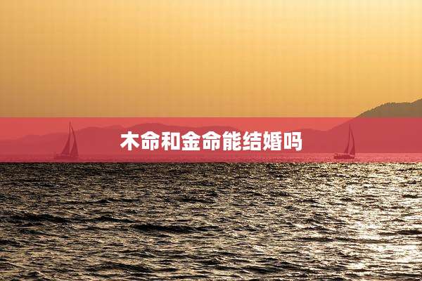 木命和金命能结婚吗