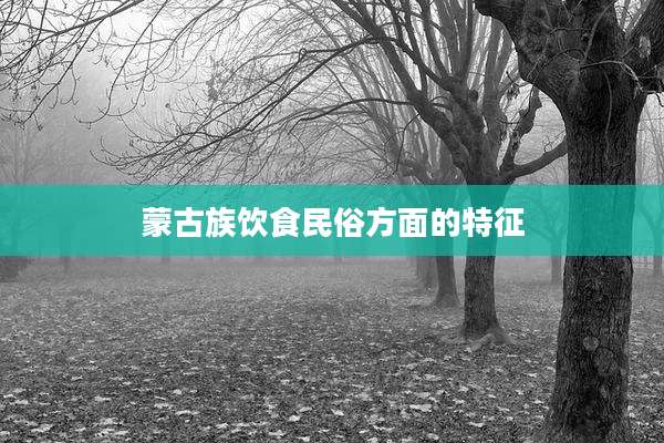 蒙古族饮食民俗方面的特征