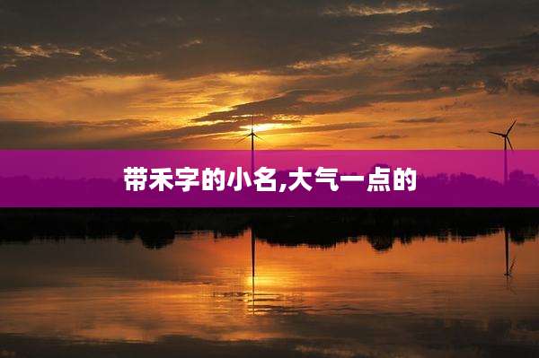 带禾字的小名,大气一点的