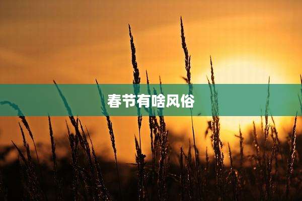 春节有啥风俗