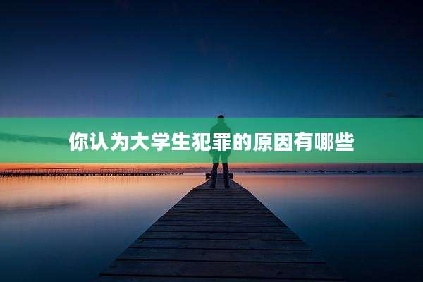 你认为大学生犯罪的原因有哪些