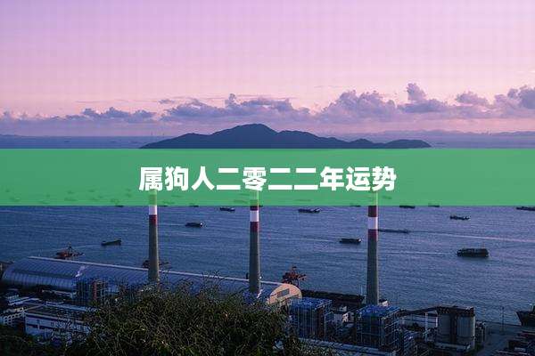 属狗人二零二二年运势