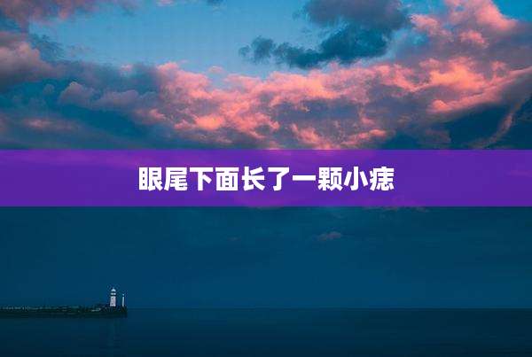 眼尾下面长了一颗小痣