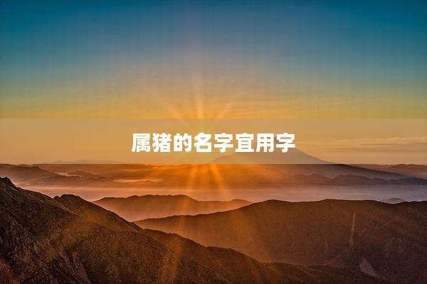 属猪的名字宜用字