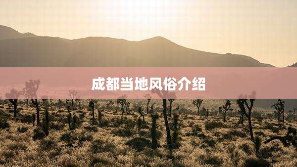 成都当地风俗介绍
