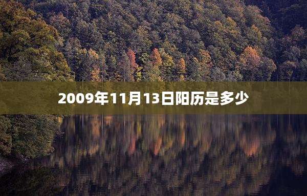 2009年11月13日阳历是多少