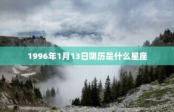 1996年1月13日阴历是什么星座