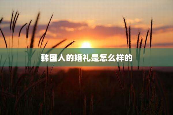 韩国人的婚礼是怎么样的
