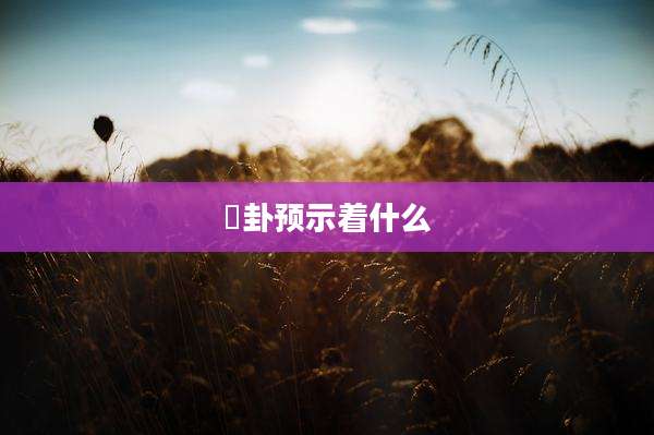 姤卦预示着什么