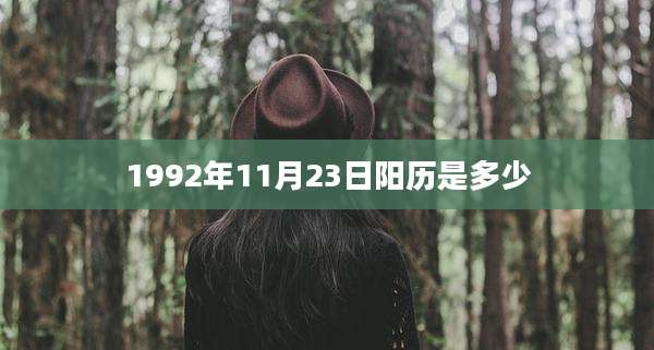 1992年11月23日阳历是多少