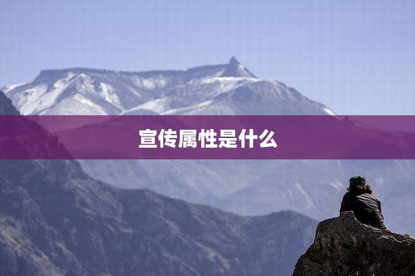 宣传属性是什么