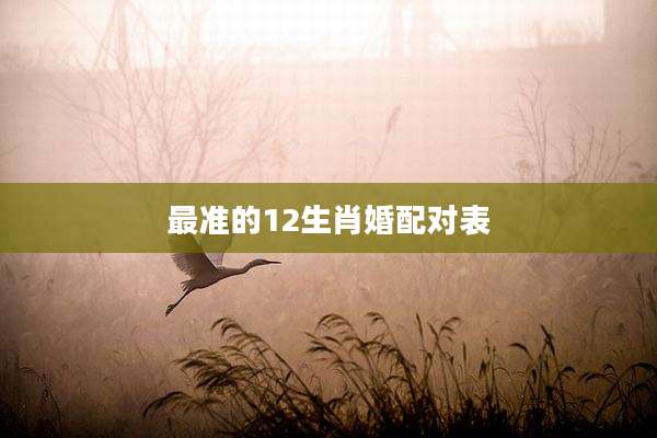 最准的12生肖婚配对表