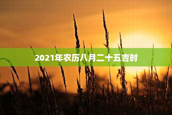 2021年农历八月二十五吉时