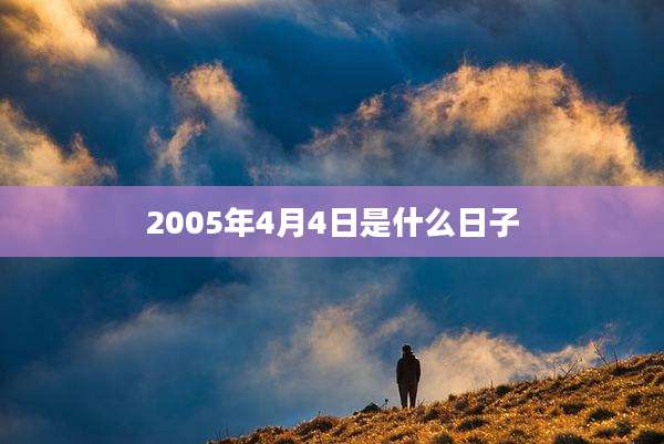 2005年4月4日是什么日子