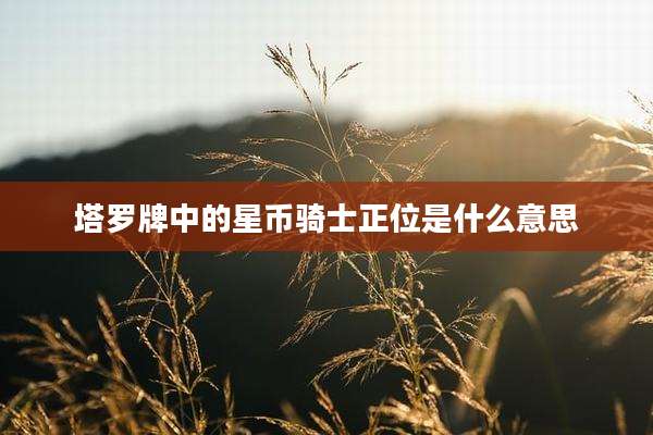 塔罗牌中的星币骑士正位是什么意思