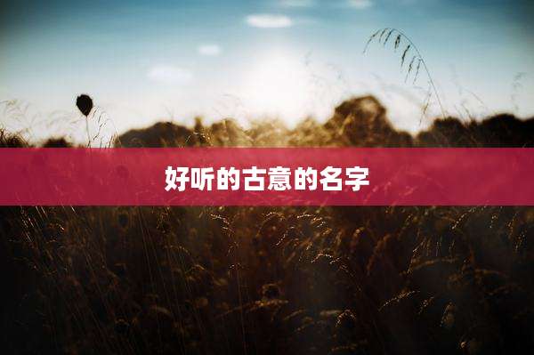 好听的古意的名字