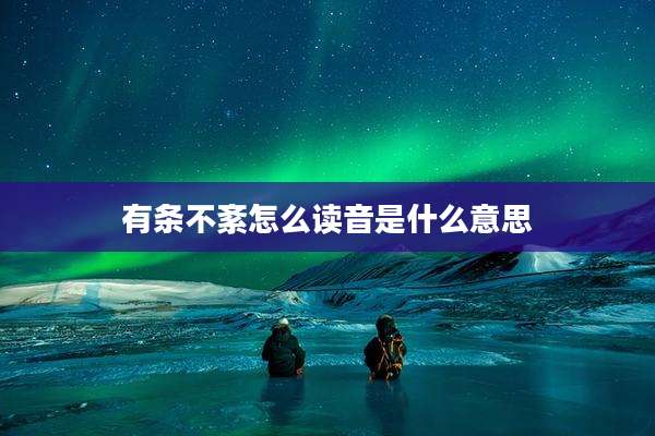有条不紊怎么读音是什么意思