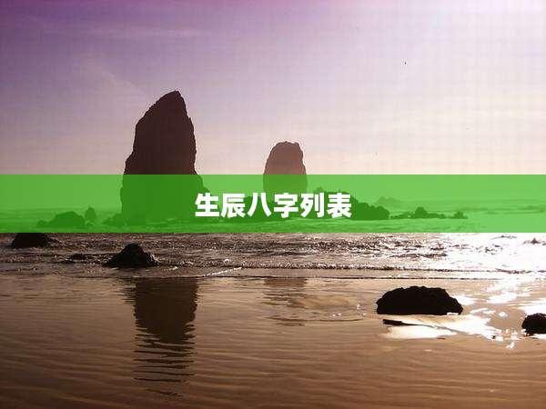 生辰八字列表