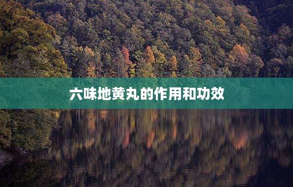 六味地黄丸的作用和功效
