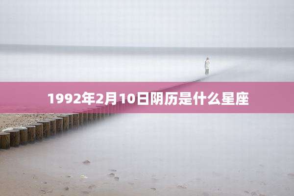 1992年2月10日阴历是什么星座
