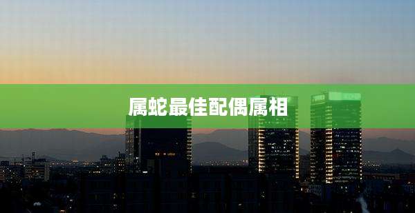 属蛇最佳配偶属相