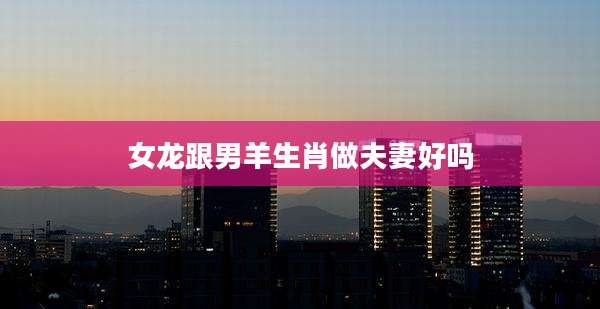 女龙跟男羊生肖做夫妻好吗