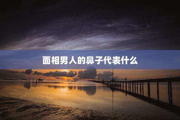 面相男人的鼻子代表什么